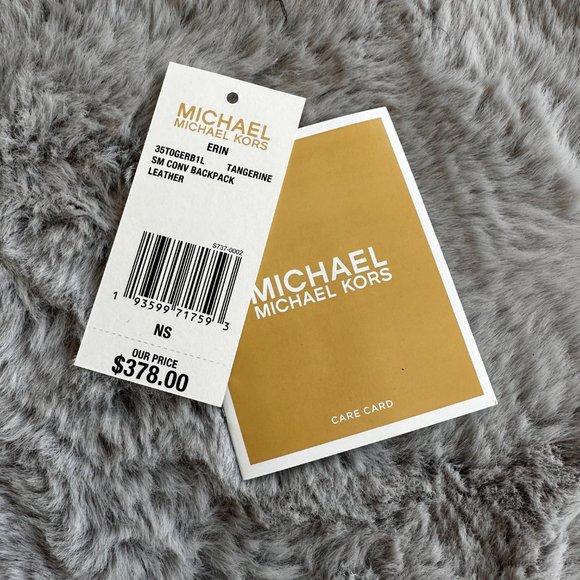 MICHALE KORS ERIN TANGERINE ORANGE MINI STUDS LEATHER BACKPACK - Picture 2 of 11